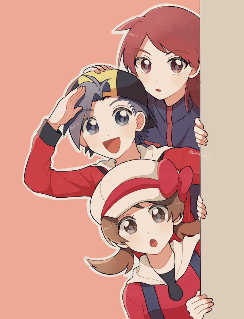 ethan, lyra, and silver (pokemon and 1 more) drawn by mikakami1e