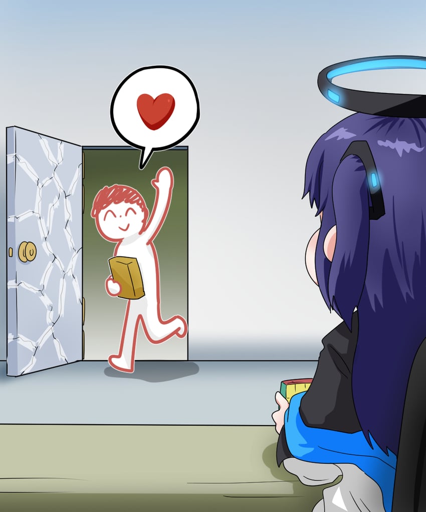 sensei, yuuka, and doodle sensei (blue archive) drawn by c/h