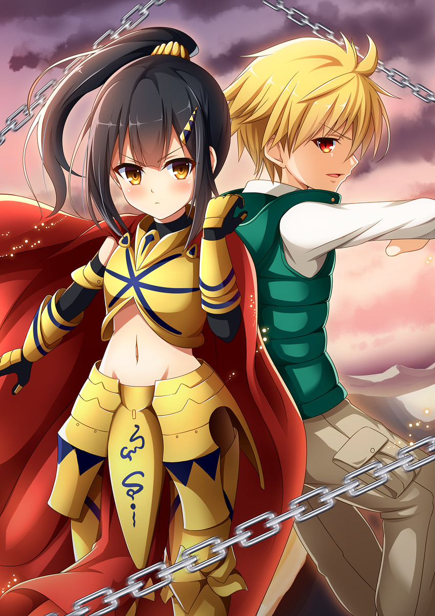 gilgamesh, miyu edelfelt, and child gilgamesh (fate and 1 more) drawn by morokoshi_(tekku)