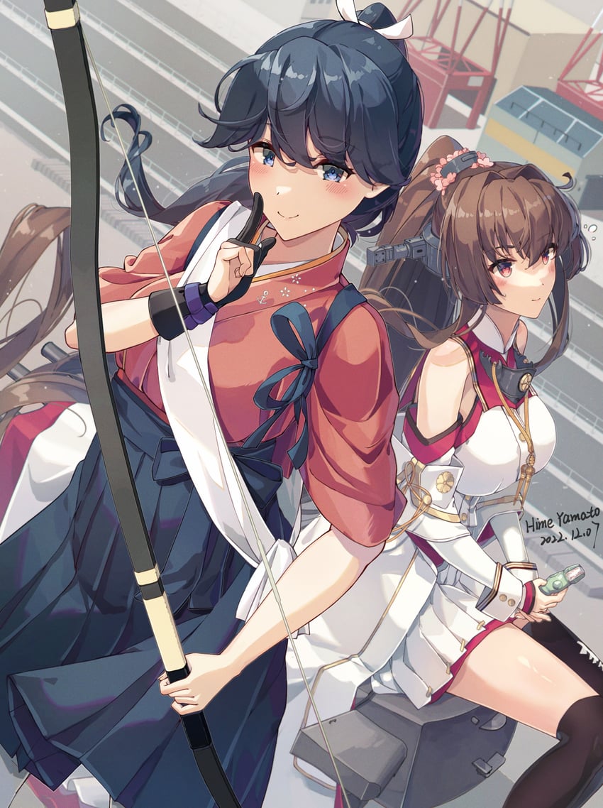 houshou, yamato, yamato kai ni, and houshou kai ni (kantai collection) drawn by himeyamato