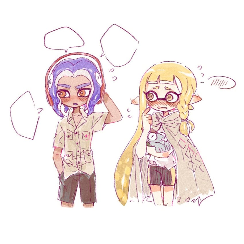 inkling player character, inkling girl, octoling player character, octoling boy, smallfry, and 2 more (splatoon) drawn by gucandiyi52092