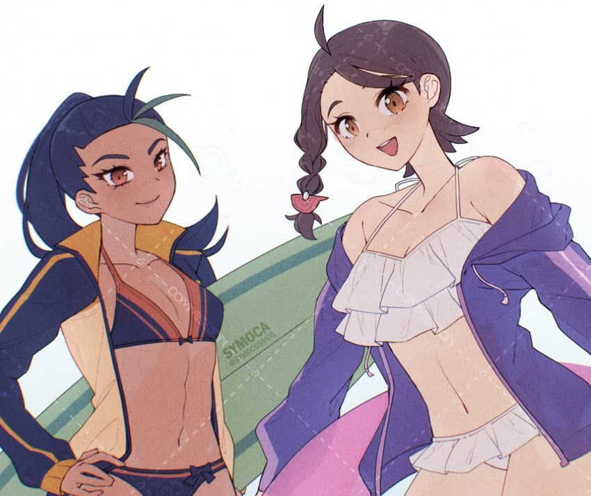 juliana and nemona (pokemon and 1 more) drawn by symoca