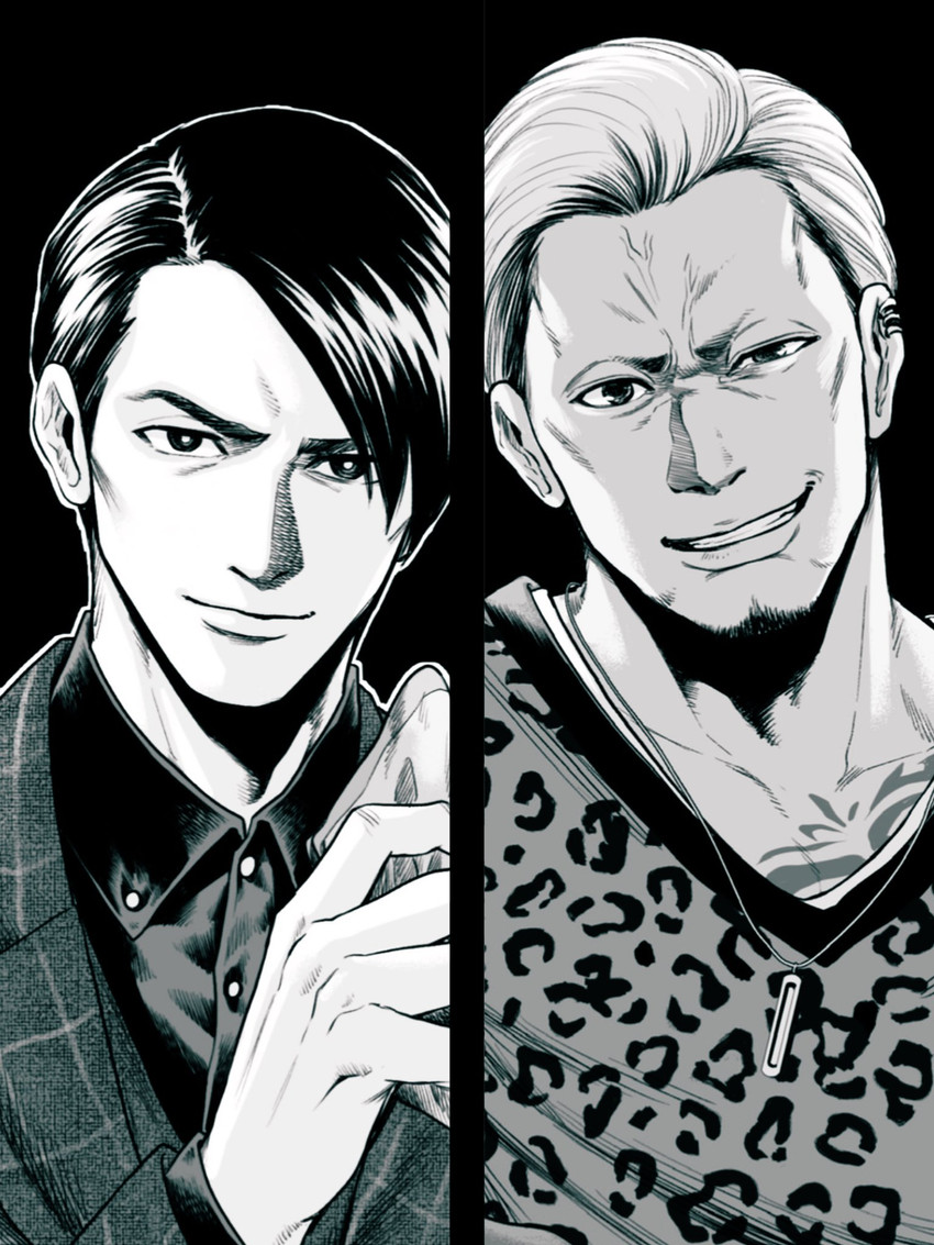 souma kazuki and akutsu daimu (lost judgment) drawn by czduf_(mutton)
