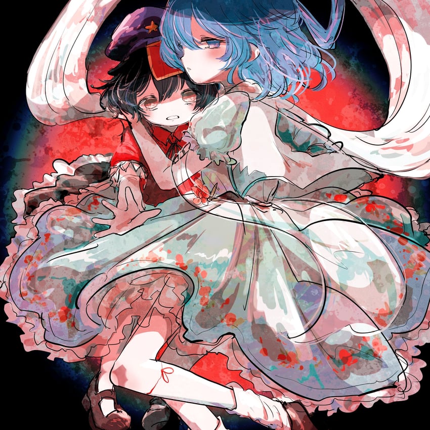 kaku seiga and miyako yoshika (touhou) drawn by maki_(osobabouro)