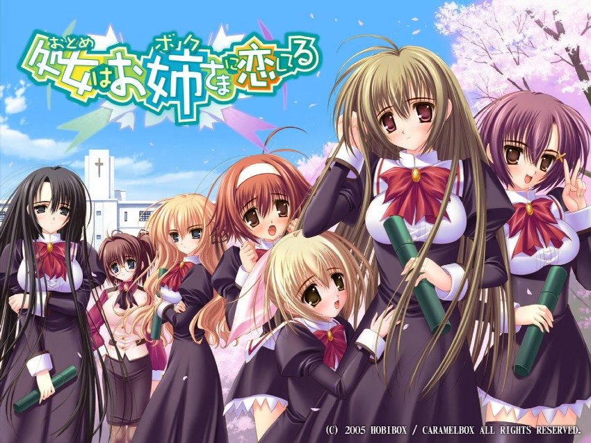 miyanokouji mizuho, itsukushima takako, mikado mariya, juujou shion, kamioka yukari, and 1 more (otome wa boku ni koishiteru) drawn by norita