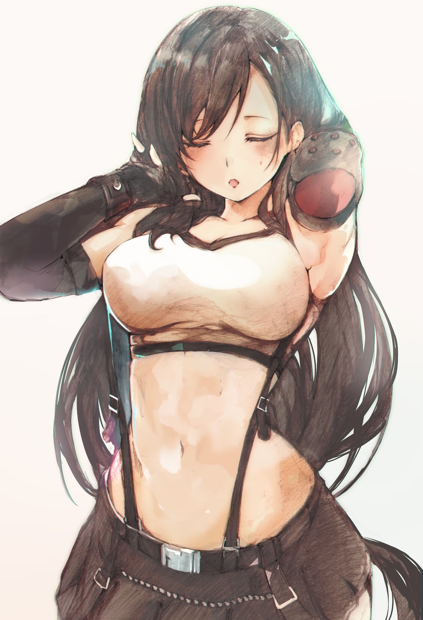 tifa lockhart (final fantasy and 2 more) drawn by tsutsugano