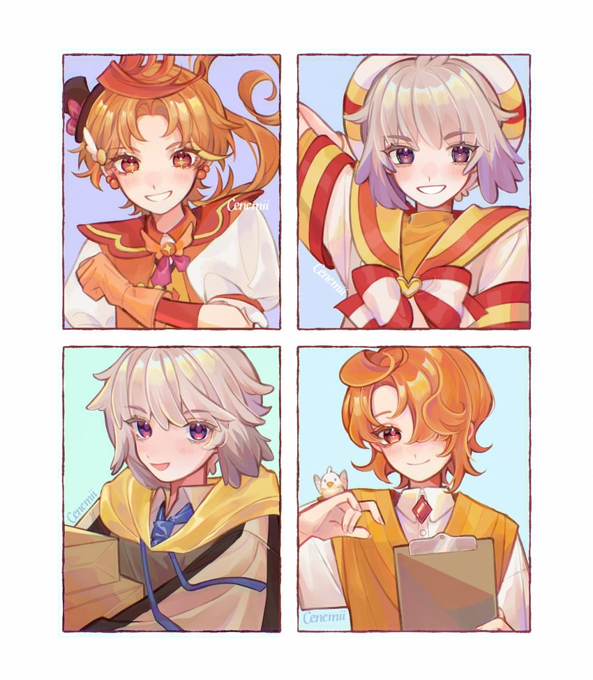 yuunagi tsubasa, cure wing, and toyama daifuku (precure and 2 more) drawn by cenemii