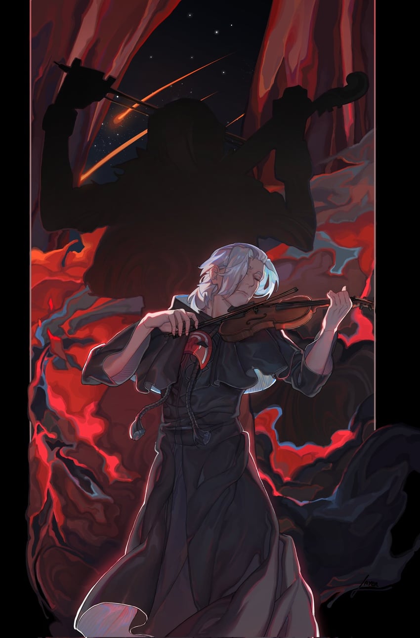 emet-selch (final fantasy and 1 more) drawn by layerafterdark