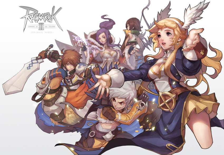 peco peco, acolyte, swordman, thief, magician, and 1 more (ragnarok online 2: legend of the second) drawn by nawol