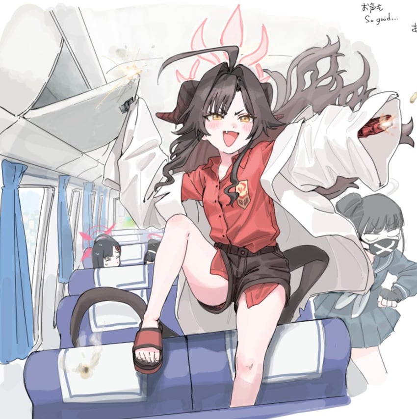 ichika, justice task force member, kasumi, and sukeban (blue archive) drawn by tamayume
