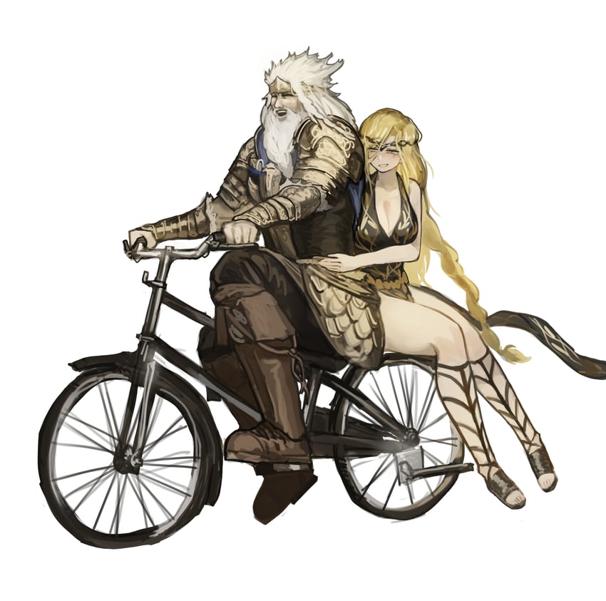 queen marika the eternal and godfrey first elden lord (elden ring) drawn by miao_jiangyou