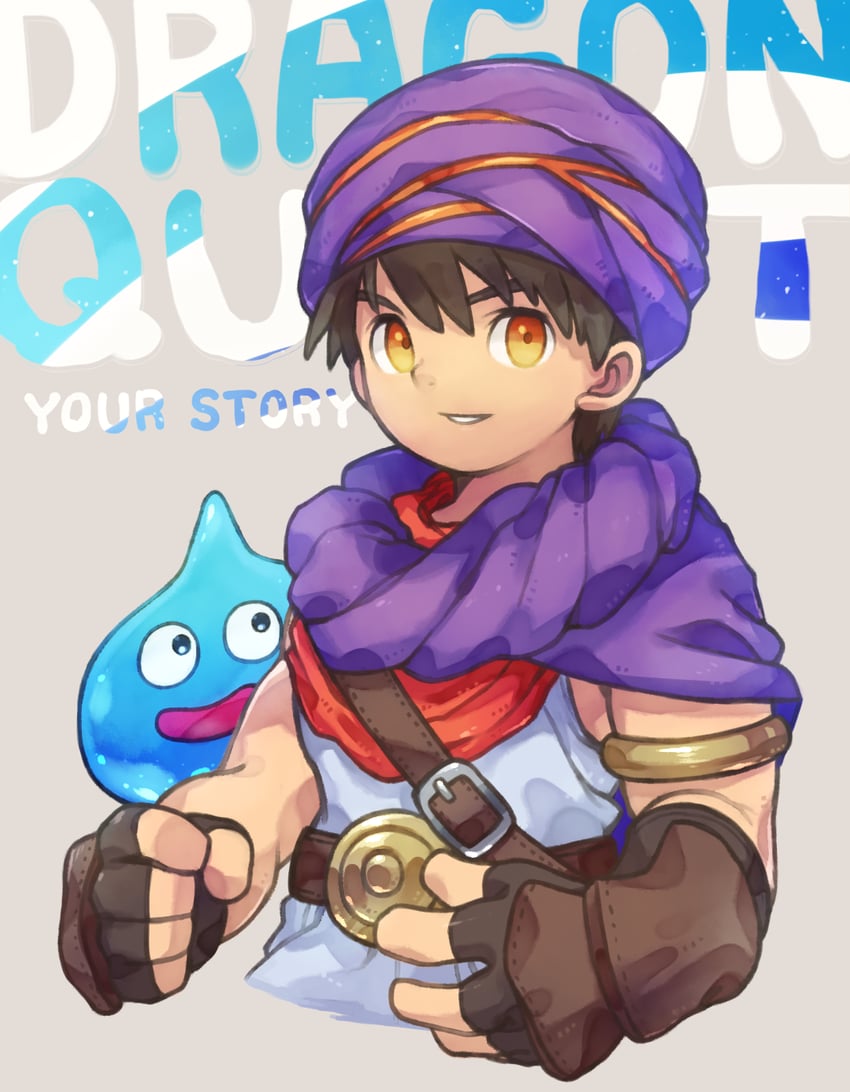 slime and hero (dragon quest and 1 more) drawn by yanedx