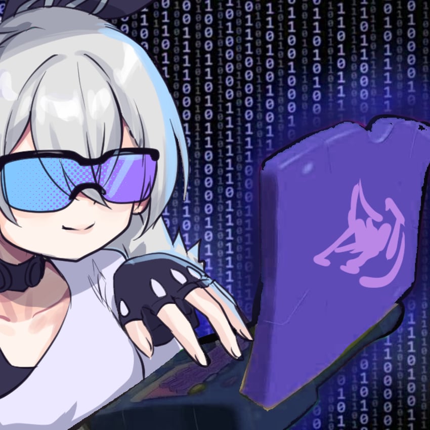 silver wolf (honkai and 1 more) drawn by flareza