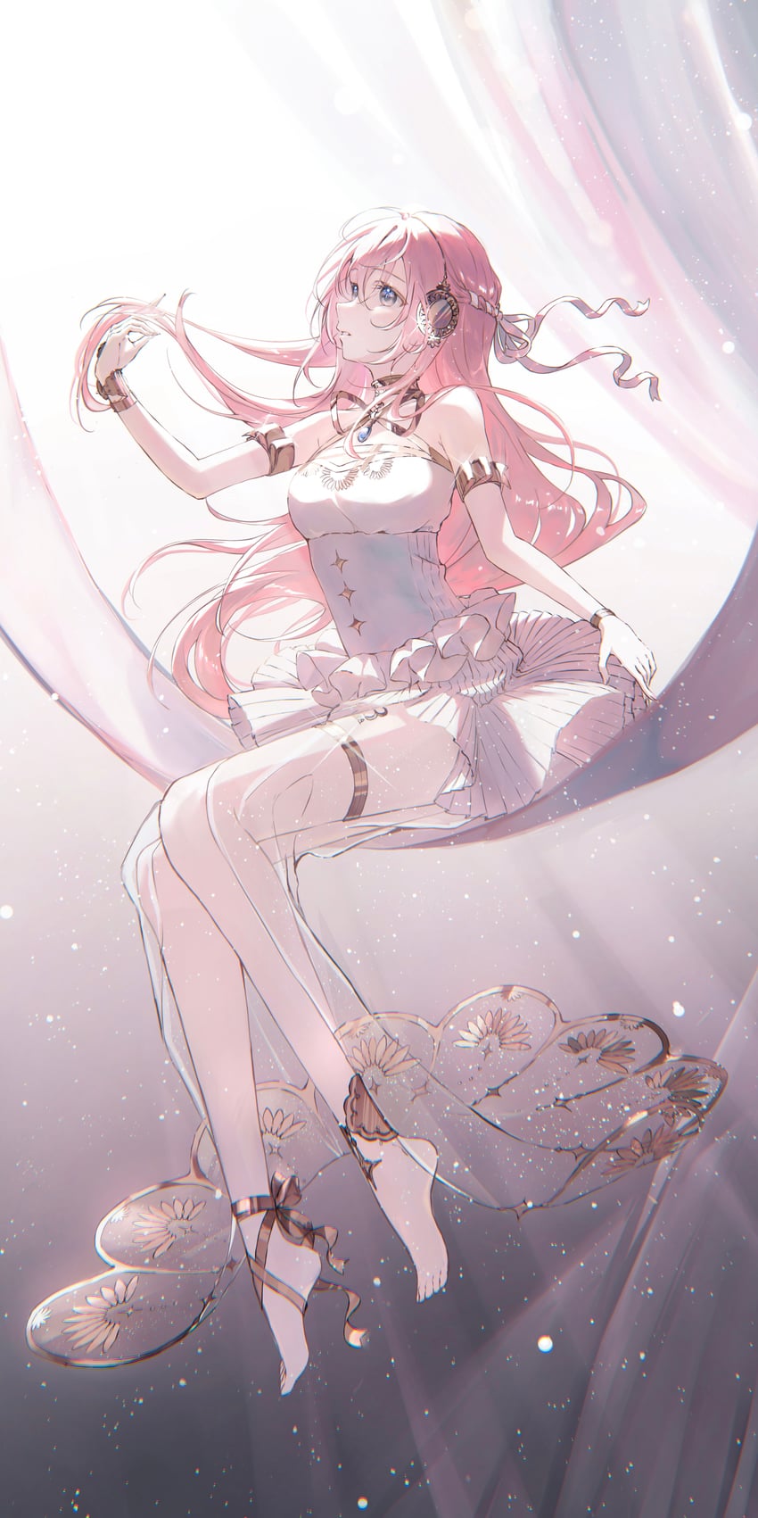 megurine luka and gramophone luka (vocaloid and 1 more) drawn by potate