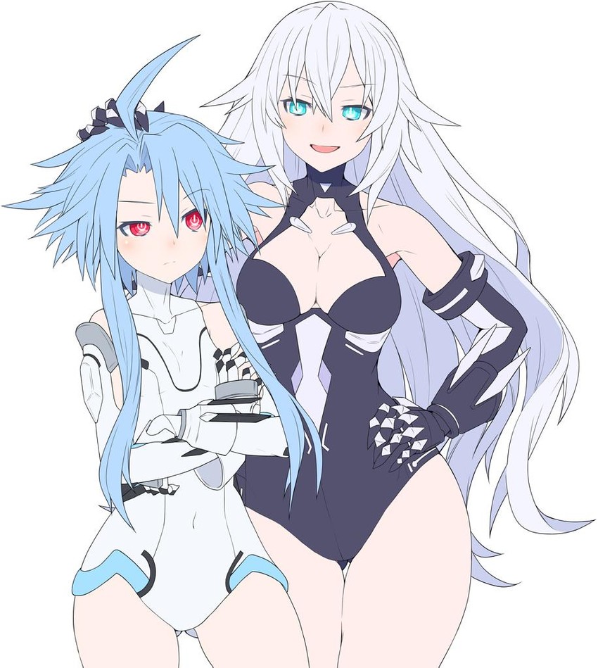 black heart and white heart (neptune) drawn by up_(mmmmmmmmss)
