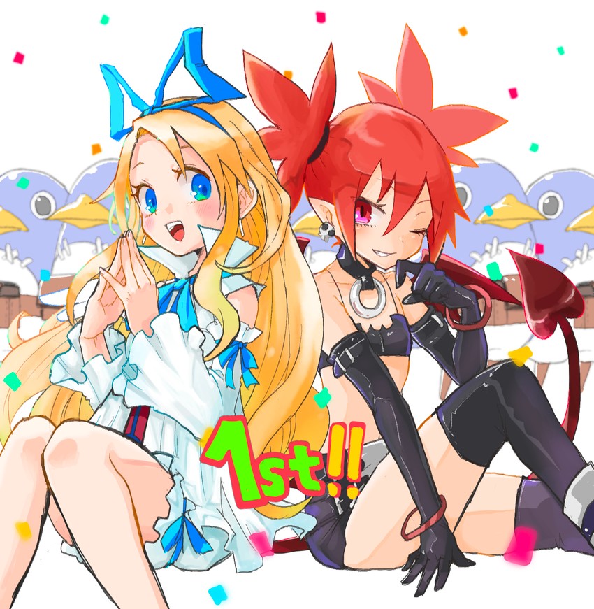 etna, prinny, and flonne (disgaea and 1 more) drawn by hanimitsu_(bisko)
