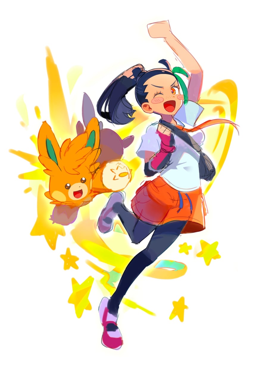 nemona and pawmot (pokemon and 1 more) drawn by =_(9_yawbus)