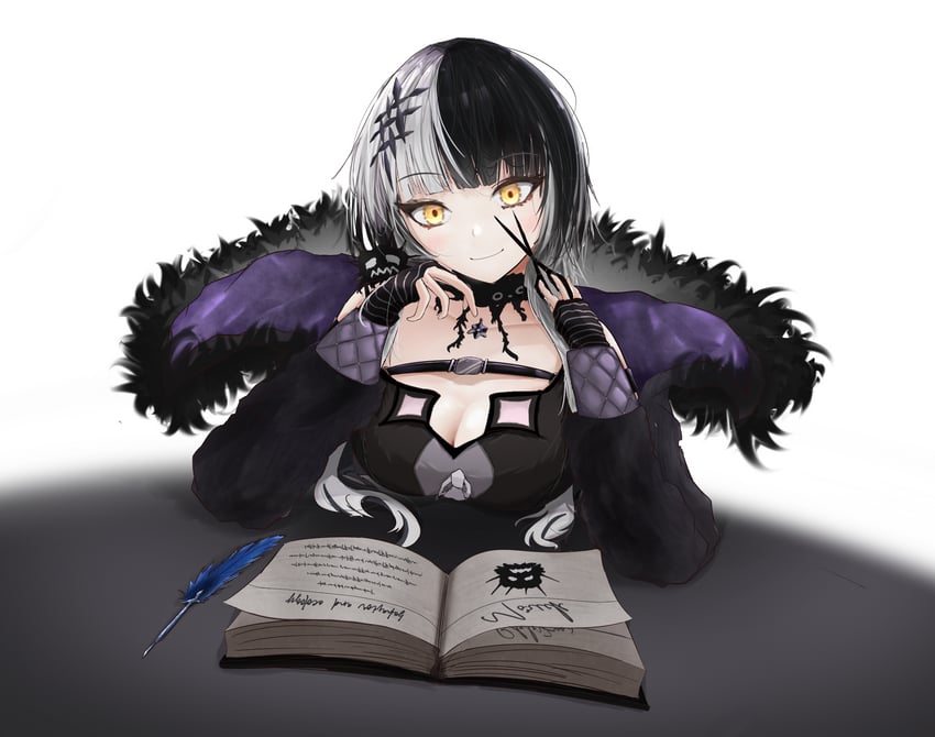 shiori novella and yorick (hololive and 1 more) drawn by sa_humi