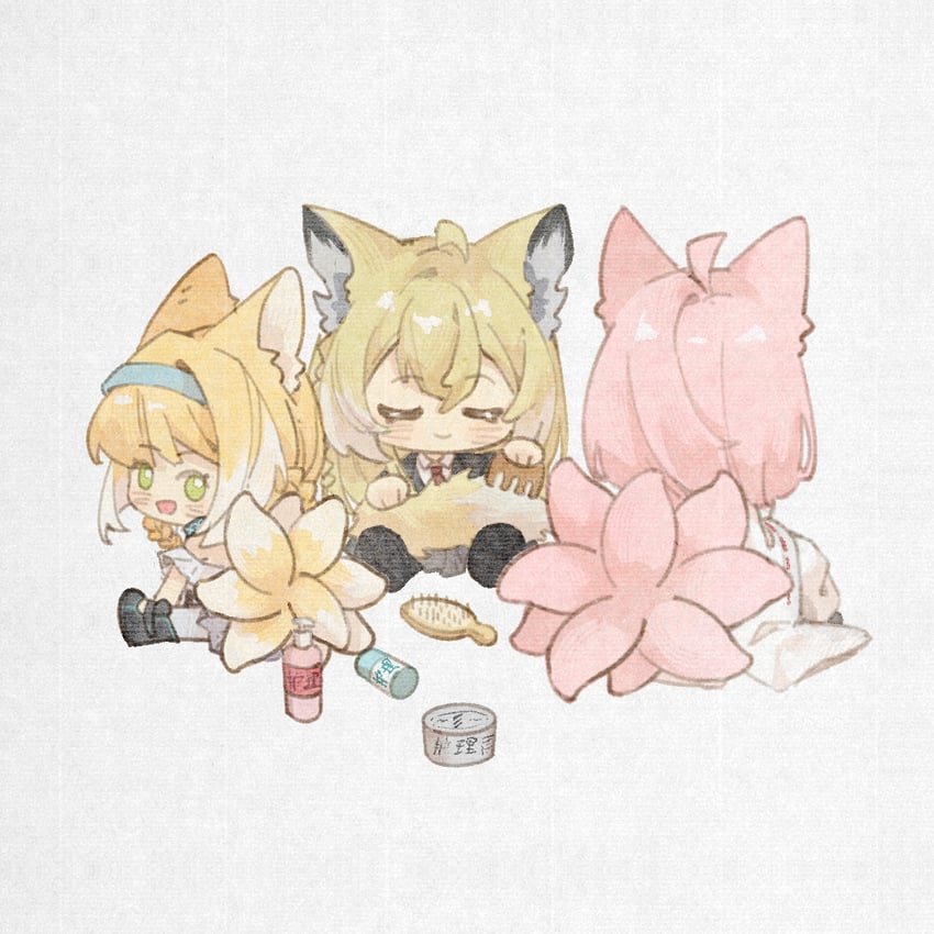 suzuran, vulpisfoglia, and suzuran's father (arknights) drawn by yian847336