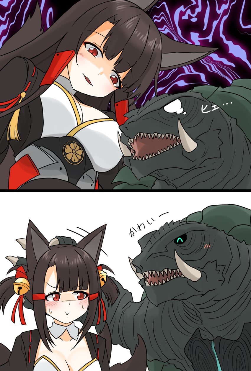 akagi, akagi-chan, and gamera (azur lane and 2 more) drawn by ibuki_(tulta_icon)