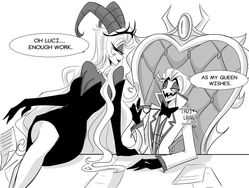 lucifer morningstar and lilith (hazbin hotel) drawn by adylaineart