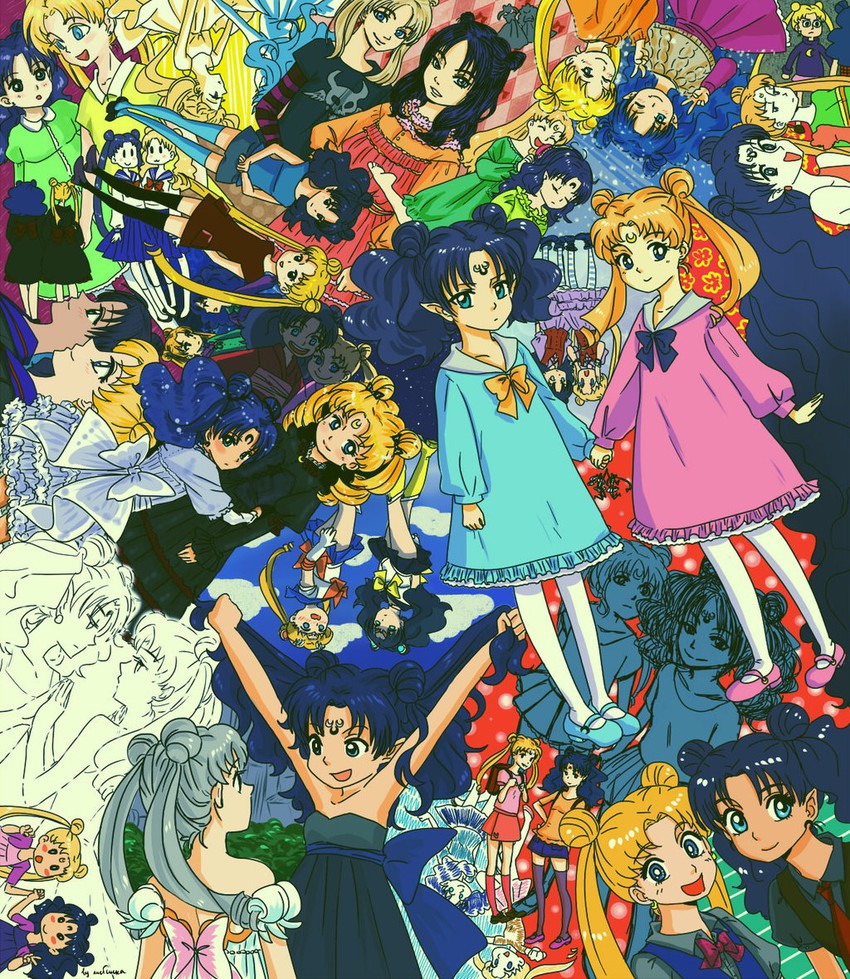 tsukino usagi, sailor moon, princess serenity, and nehelenia (bishoujo senshi sailor moon and 1 more) drawn by lisginka