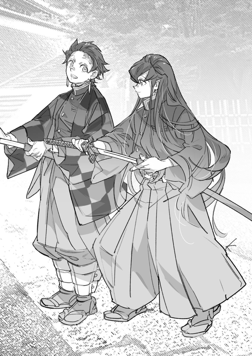 kamado tanjirou and tokitou muichirou (kimetsu no yaiba) drawn by kiyono_(_kiyotsugu)