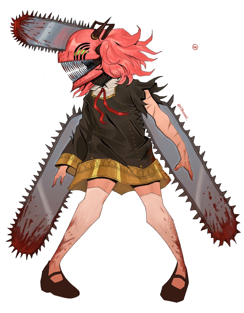 anya and denji (chainsaw man and 1 more) drawn by 0homi