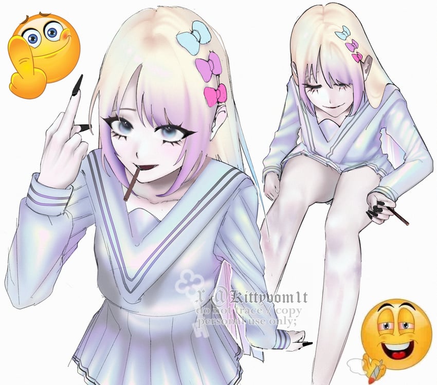 chouzetsusaikawa tenshi-chan and ame-chan (needy girl overdose) drawn by kittyvom1t
