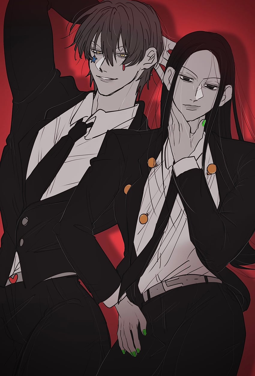 hisoka morow and illumi zoldyck (hunter x hunter) drawn by tktk_7777