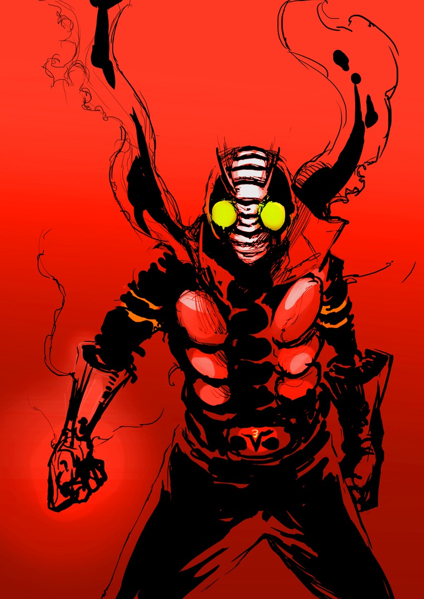kamen rider v3 (kamen rider and 1 more) drawn by illustica_phantom