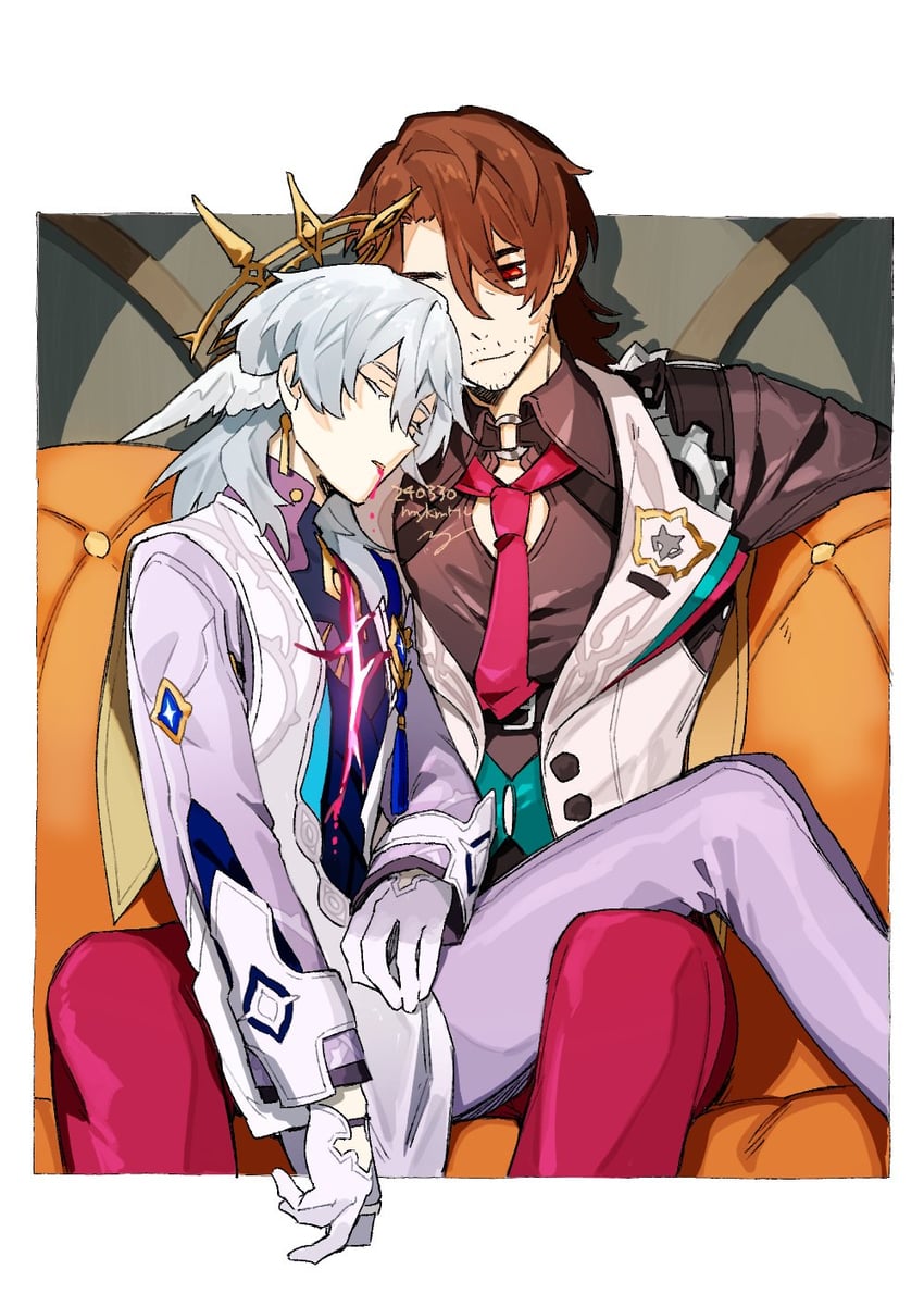 sunday and gallagher (honkai and 1 more) drawn by miyakami