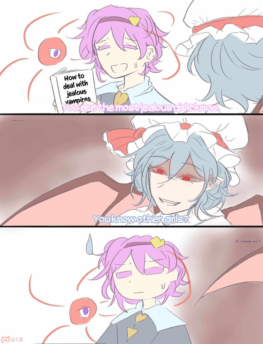 remilia scarlet and komeiji satori (touhou) drawn by hakuma_(hakuma_okyk)