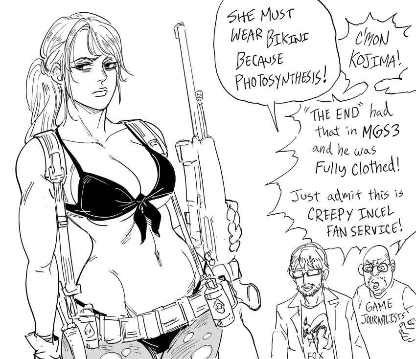 quiet and kojima hideo (metal gear and 1 more) drawn by bb_(baalbuddy)