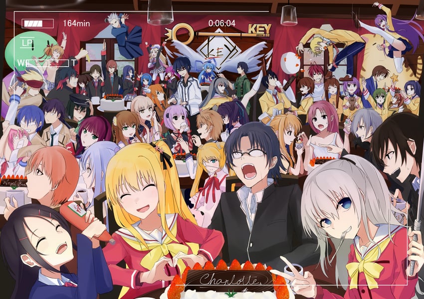 tachibana kanade, noumi kudryavka, natsume rin, kamio misuzu, furukawa nagisa, and 45 more (little busters! and 9 more) drawn by t-one