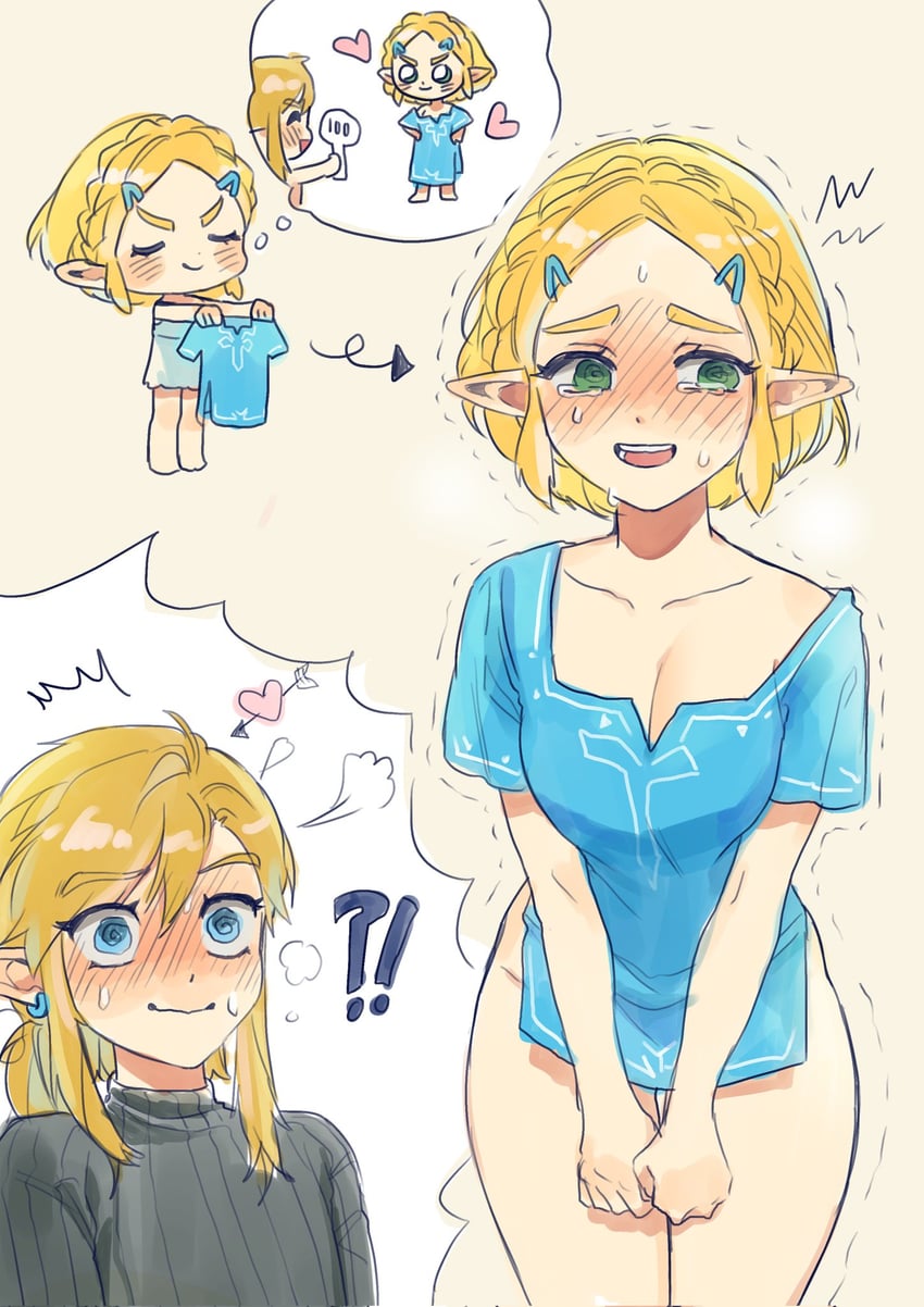 link and princess zelda (the legend of zelda and 1 more) drawn by didi_en_ilu