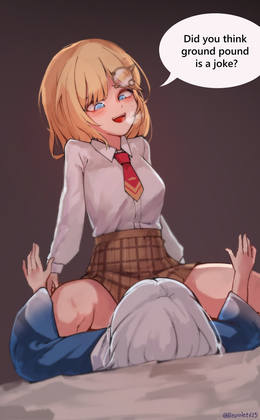 gawr gura and watson amelia (hololive and 1 more) drawn by iver_(reviolet)