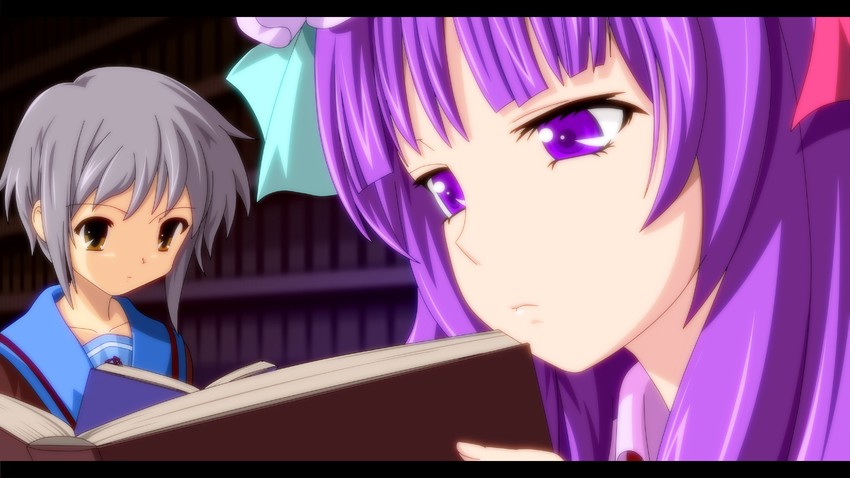 patchouli knowledge and nagato yuki (touhou and 1 more) drawn by j-unit_(lilykiss)
