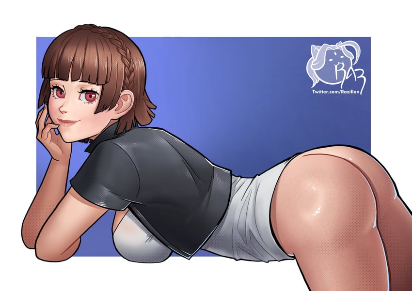 niijima makoto (persona and 1 more) drawn by razillon