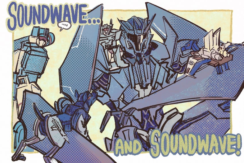 soundwave, laserbeak, ravage, and frenzy (transformers and 2 more) drawn by oohmetal