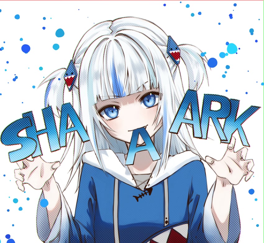 gawr gura (hololive and 1 more) drawn by kuro_(user_ruan7455)