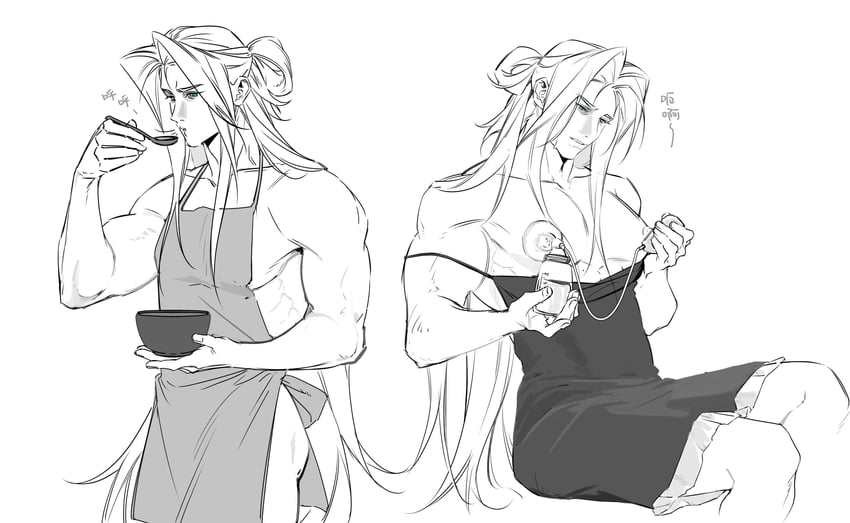 sephiroth (final fantasy and 1 more) drawn by recalderzhi