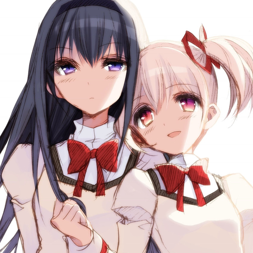 akemi homura and kaname madoka (mahou shoujo madoka magica) drawn by misteor
