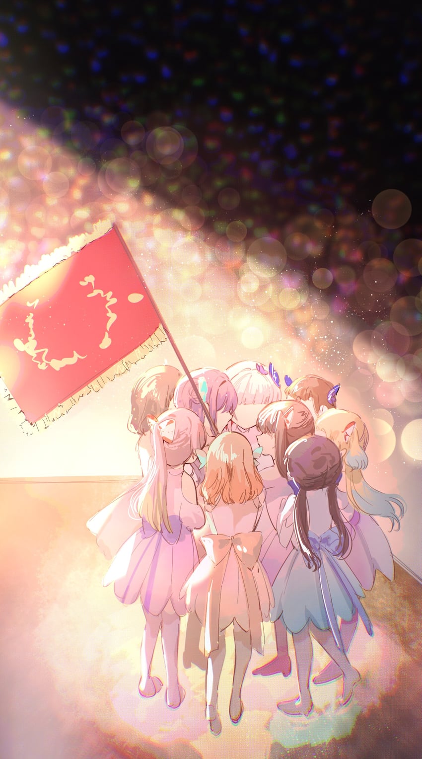 hinoshita kaho, fujishima megumi, otomune kozue, murano sayaka, yugiri tsuzuri, and 4 more (love live! and 1 more) drawn by dkou
