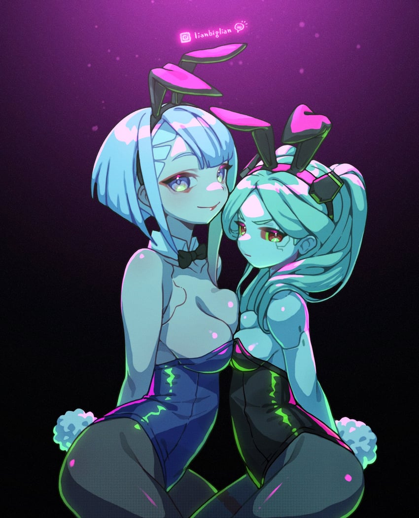 rebecca and lucy (cyberpunk and 1 more) drawn by lianbiglian