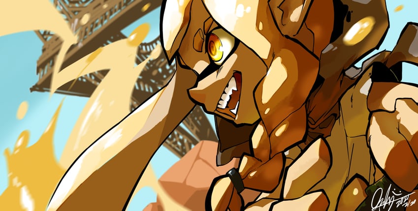inkling player character, inkling girl, and veronika (splatoon) drawn by orly_custer