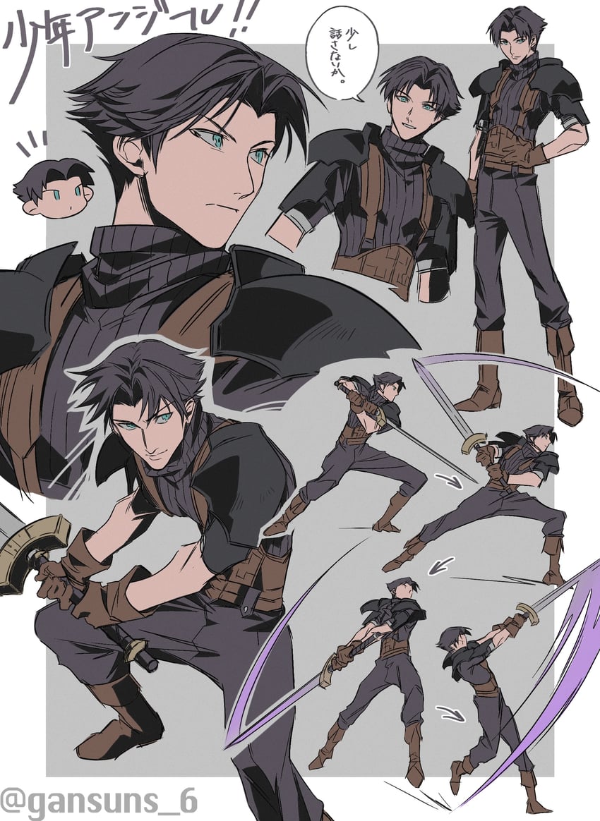 angeal hewley (final fantasy and 2 more) drawn by roku_(gansuns)