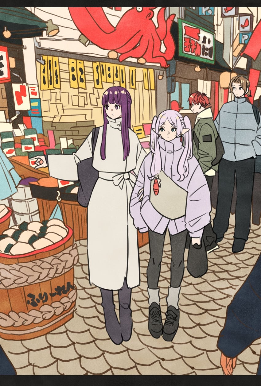 frieren, fern, stark, and sein (sousou no frieren) drawn by takeuchi_ryousuke