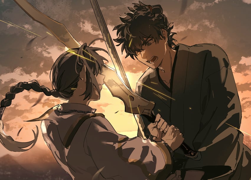 yamato takeru and miyamoto iori (fate and 2 more) drawn by yanfenguo_gao