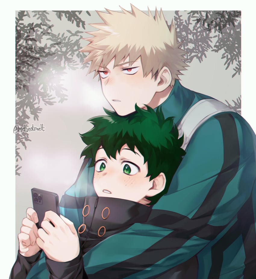 midoriya izuku and bakugou katsuki (boku no hero academia) drawn by meltnotmelt